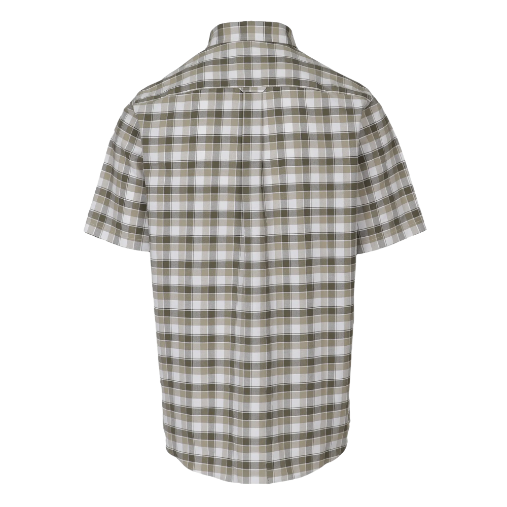 Pringle Mens Samual Oxford Check Short Sleeves Classic Shirt In Olive