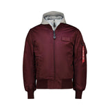 Alpha Industries Mens Ma-1 Dtec Mens Jacket In Dark Cherry And Grey