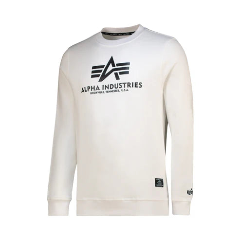 Alpha Industries Mens Logo Crew Neck Sweatshirt In White