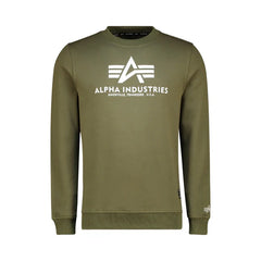Alpha Industries Mens Logo Crew Neck Sweatshirt In  Sage