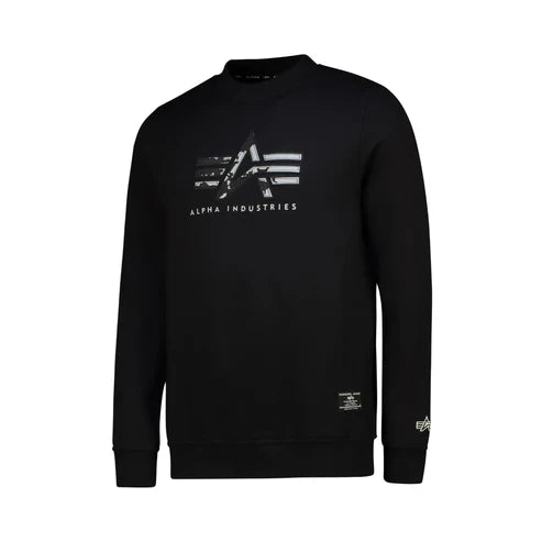 Alpha Industries Mens AI Applique Crew Neck Sweatshirt In Black
