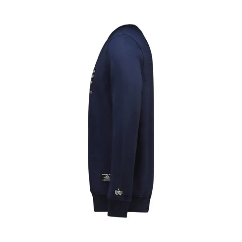 Alpha Industries Mens AI Applique Crew Neck Sweatshirt In Navy