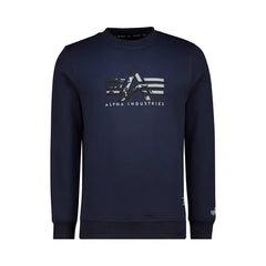Alpha Industries Mens AI Applique Crew Neck Sweatshirt In Navy