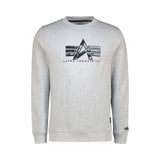 Alpha Industries Mens AI Applique Crew Neck Sweatshirt In Grey