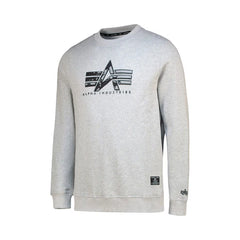Alpha Industries Mens AI Applique Crew Neck Sweatshirt In Grey