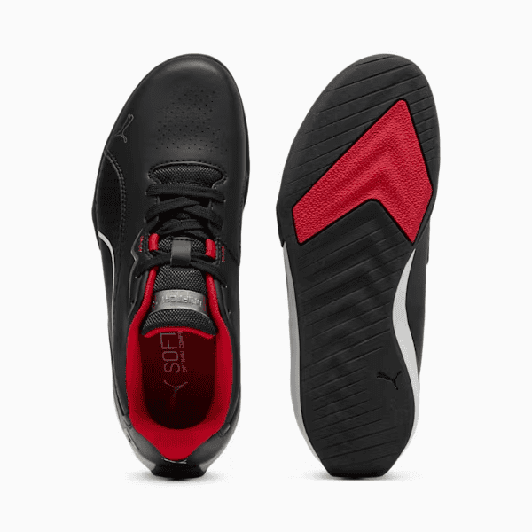 Puma Boys Ferrari Drift Cat 11 Junior Shoes In Black & Red
