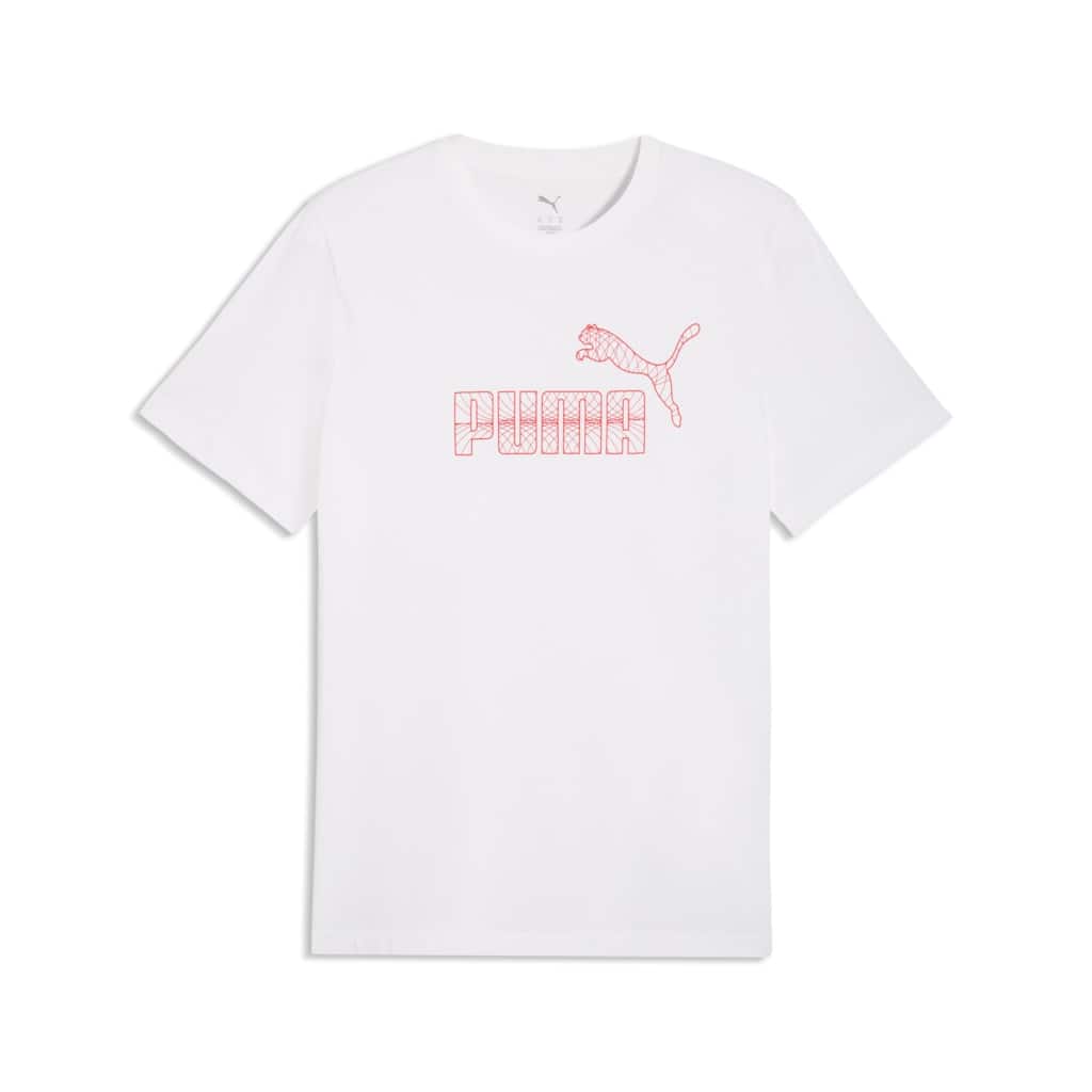 Puma Mens Graphic No 1 Logo T-Shirt In White