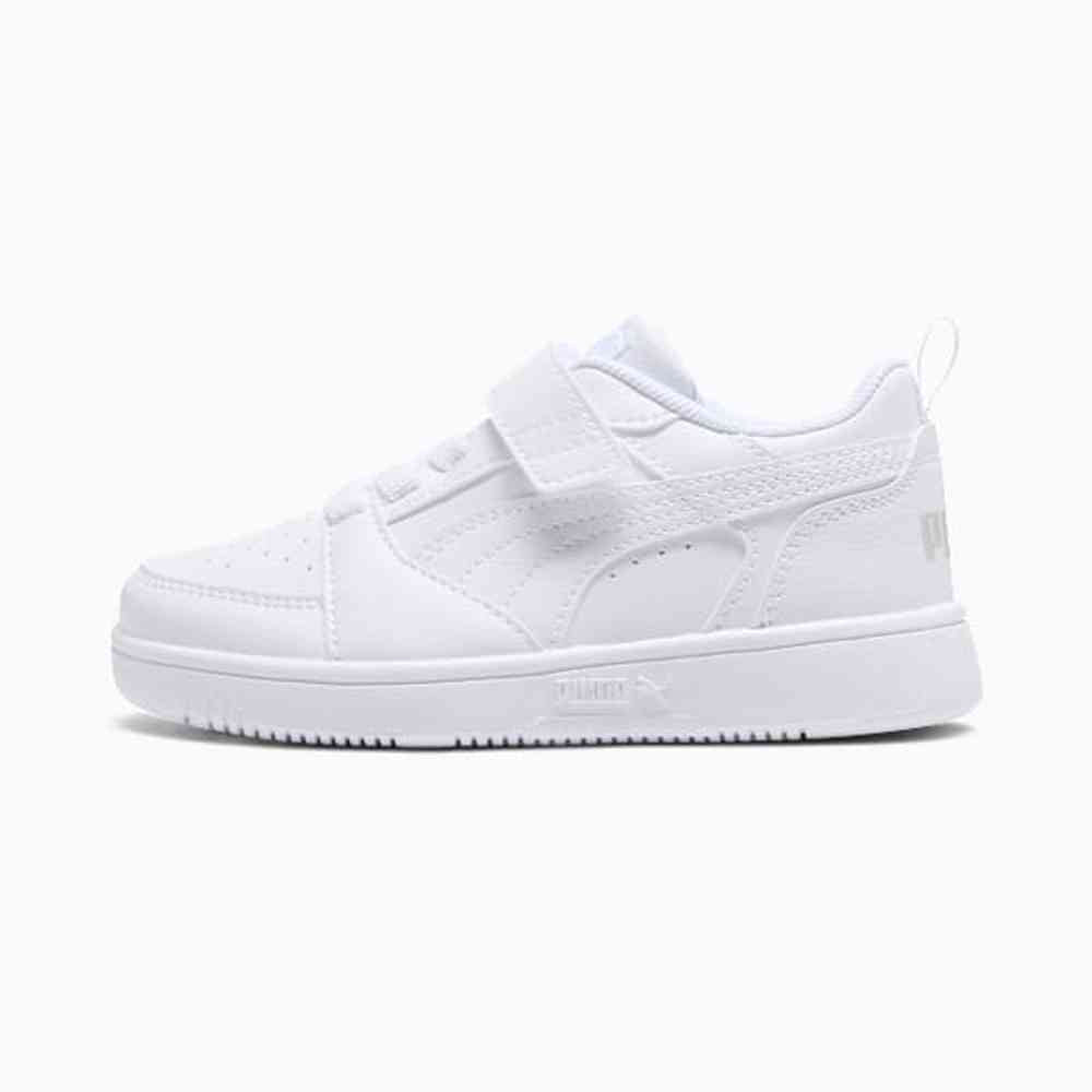 Puma Kids Rebound Slam Low Infant Shoes In White & Grey