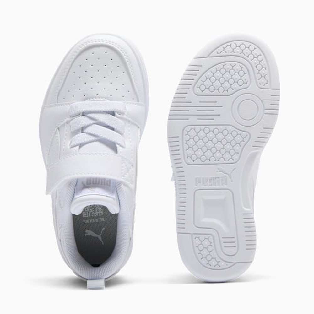 Puma Kids Rebound Slam Low Infant Shoes In White & Grey