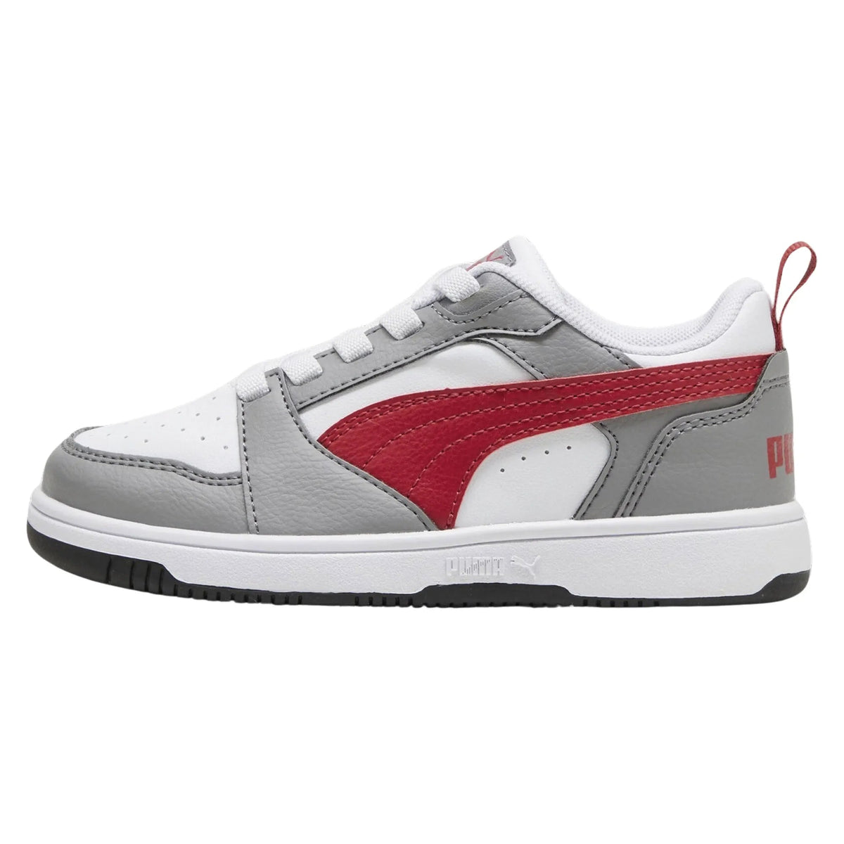 Puma Kids Rebound V6 Lo Ac Ps Shoes In White & Grey