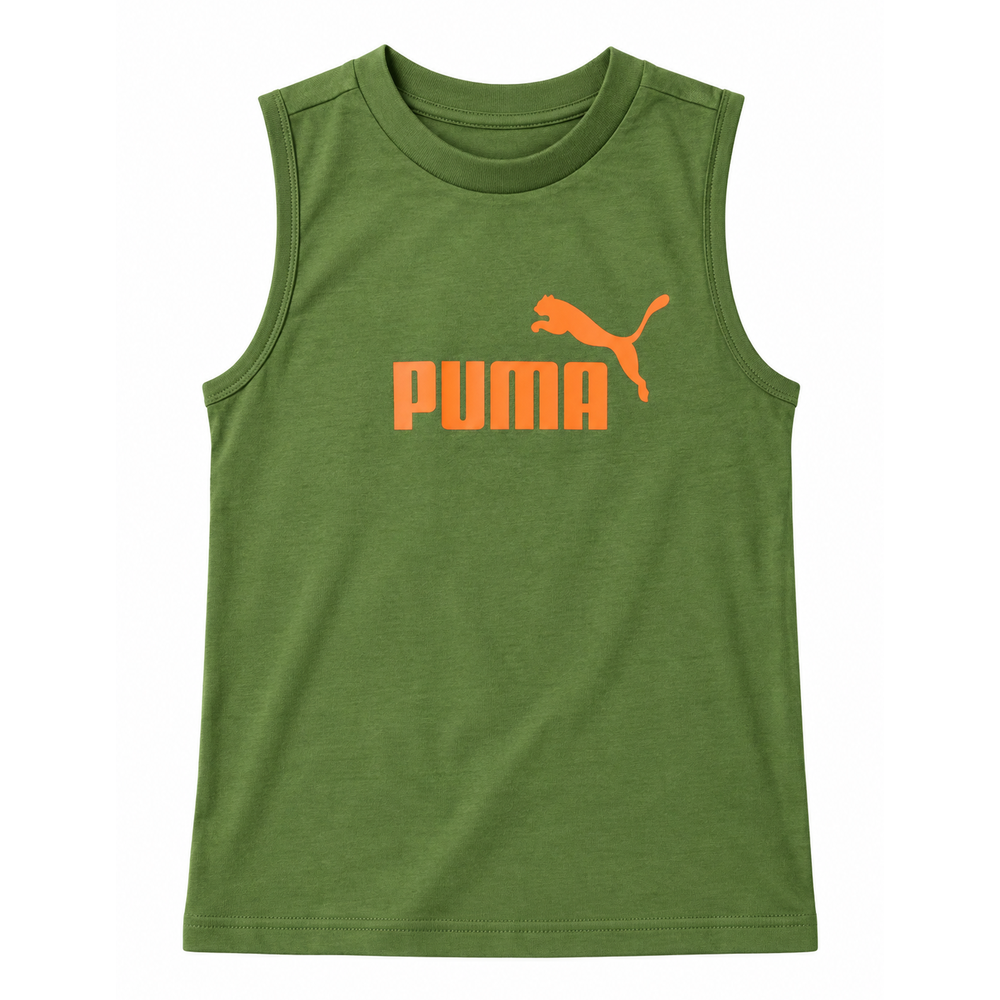 Puma Ess Logo Boys Tank Top In Green
