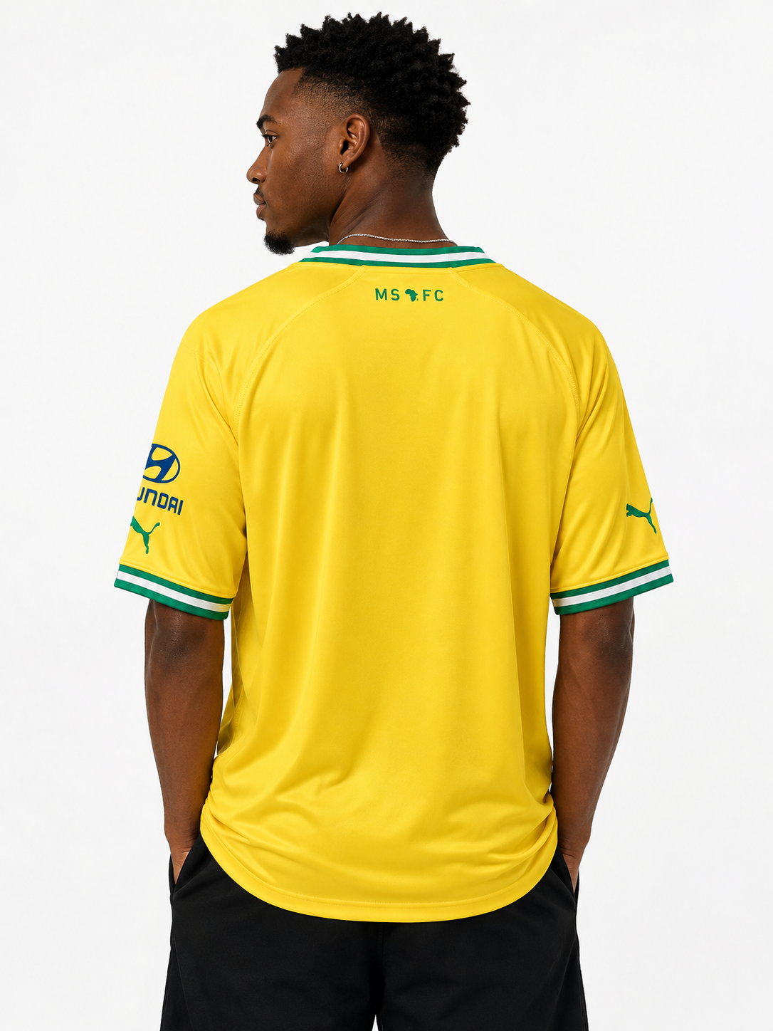 Puma Mens Mamelodi Sundown's Football Club Home T-Shirt Replica In Yellow/Green