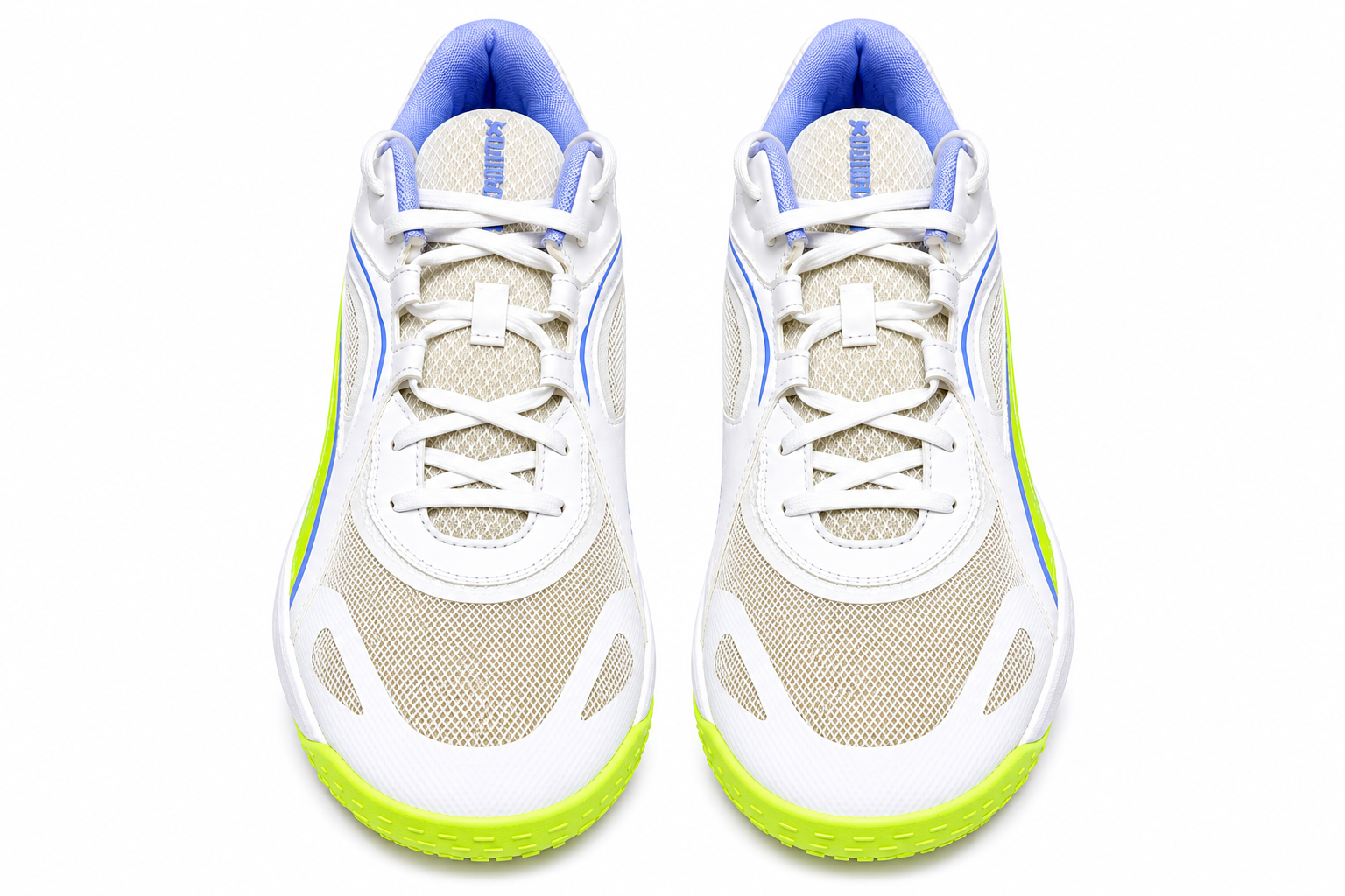 Puma Womens Solarstrike II Sneakers In White/Fizzy Light/Elektro Purple