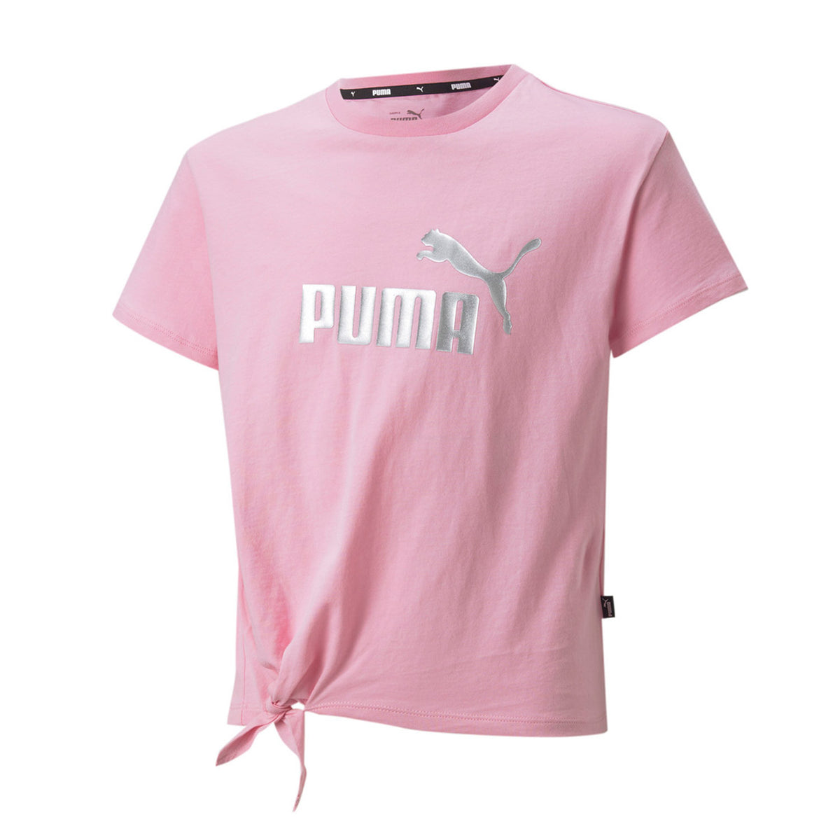 Puma Kids Ess+ Logo Knotted T-Shirt In Mauve