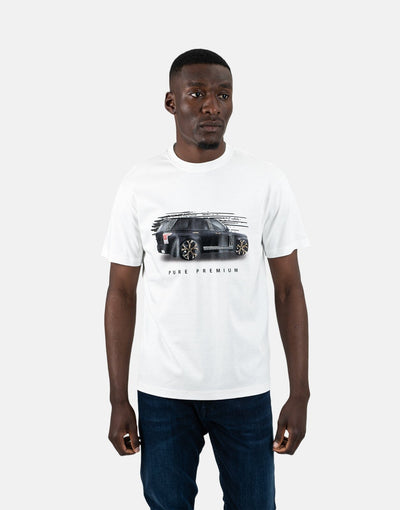 Pure Premium Mens White Carro R Tee