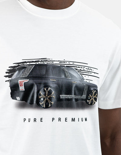 Pure Premium Mens White Carro R Tee