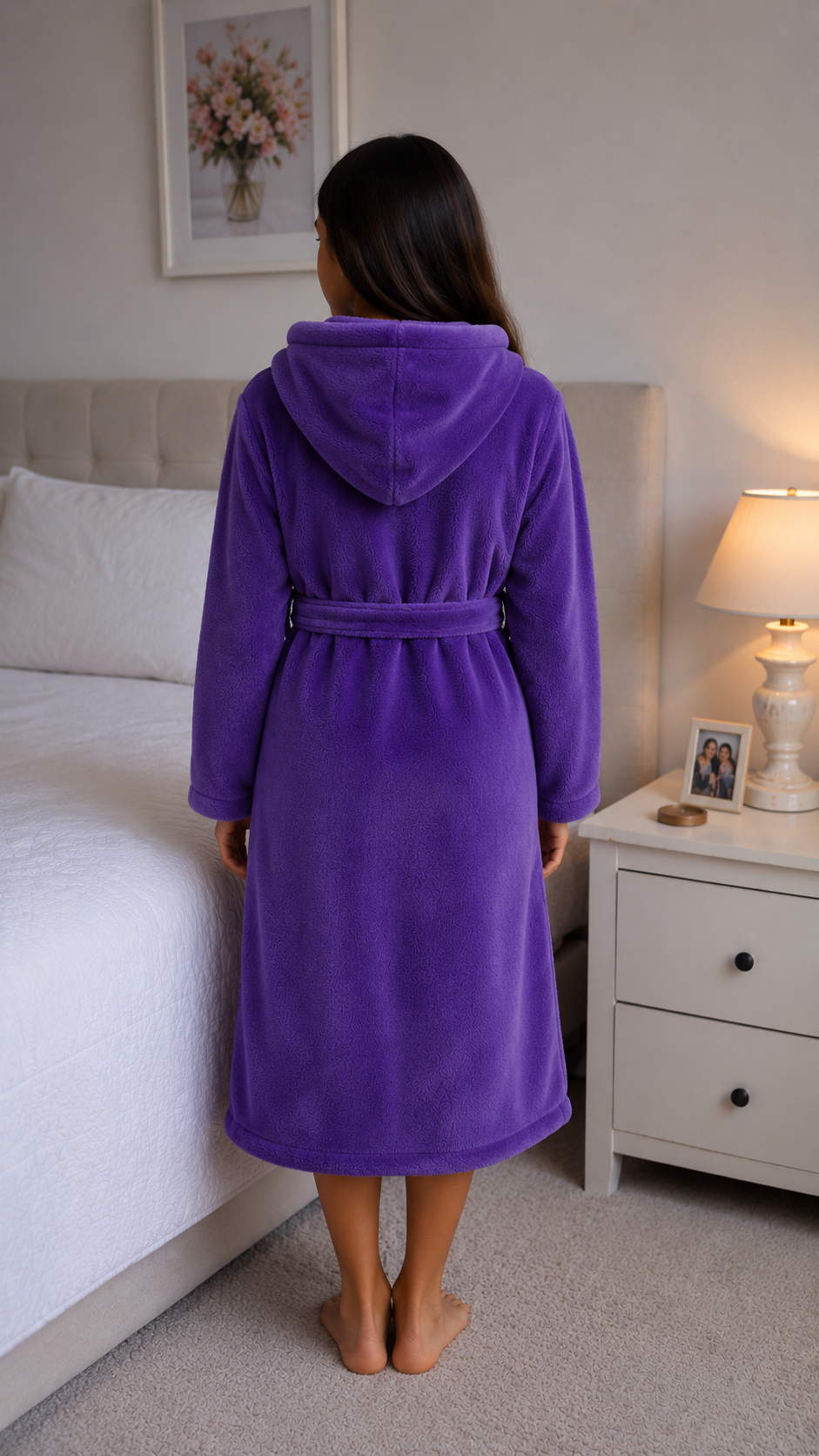 Comet Kids Girls Hooded Gown In Purple