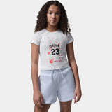 Jordan Girls Floral Short Sleeve T-shirt In White