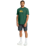 Quiksilver Mens Corp Logo Short Sleeves T-Shirt In Forest Green