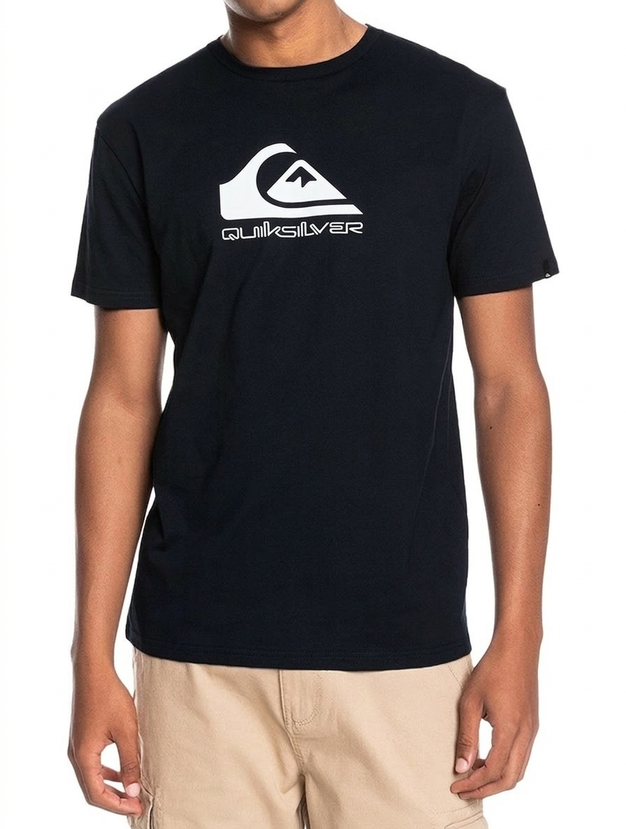 Quiksilver Mens Corp Logo T-Shirt In Black