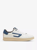 Diesel Mens M-Athene Low Sneakers In Chalk & Dark Denim