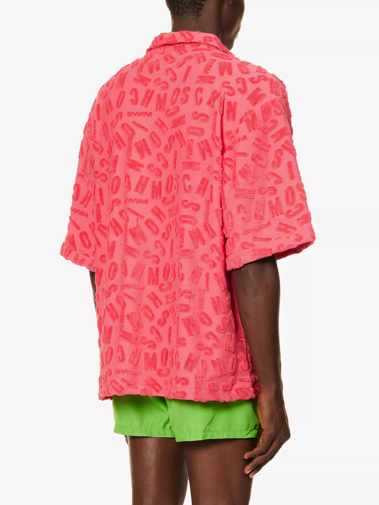 Moschino Mens Monogram Cotton Blend Shirt In Cerise