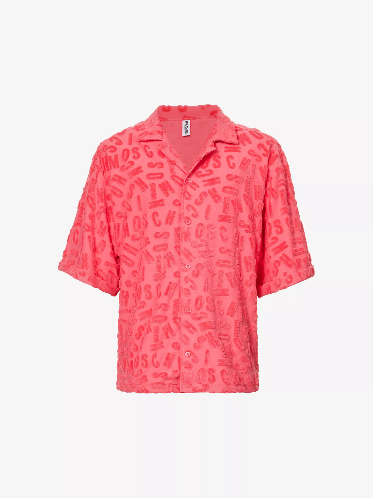Moschino Mens Monogram Cotton Blend Shirt In Cerise