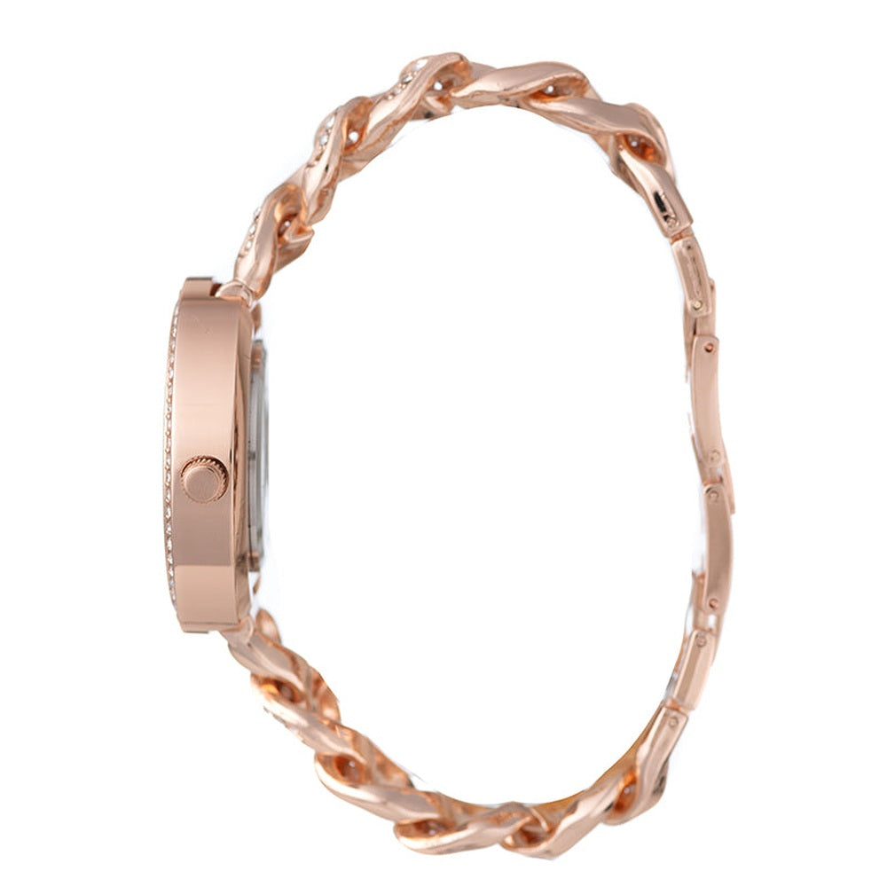 Rvlri Ladies Stone Watch In Rose Gold