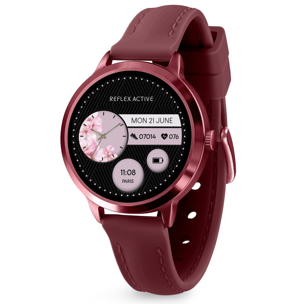 Reflex Active Unisex Spectra Amoled Silicone Band Watch In Burgundy