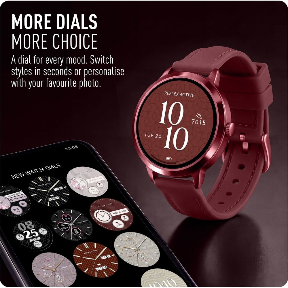Reflex Active Unisex Spectra Amoled Silicone Band Watch In Burgundy