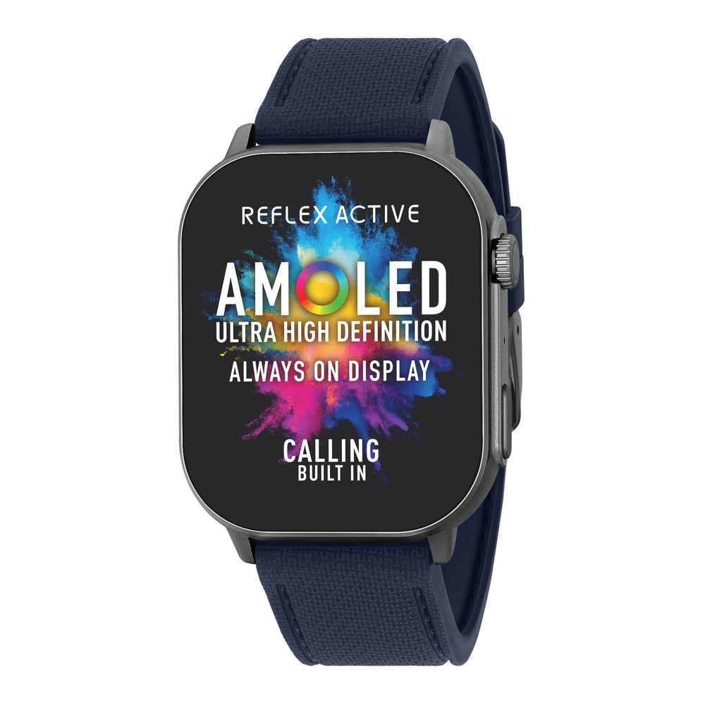 Reflex  Active Unisex  Amoled XI Silicone Strap Watch In Navy
