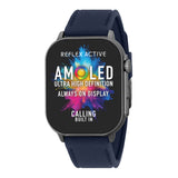 Reflex  Active Unisex  Amoled XI Silicone Strap Watch In Navy