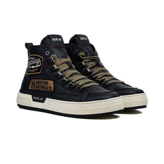 Replay Mens Raily Custom Sneakers In Black