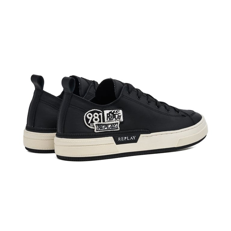 Replay Mens Raily Low Double Sneakers In Black