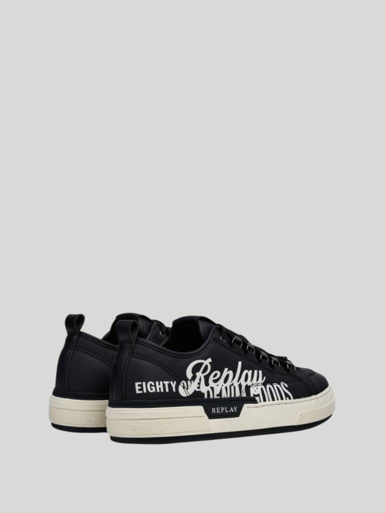 Replay Mens Raily Low Double Sneakers In Black