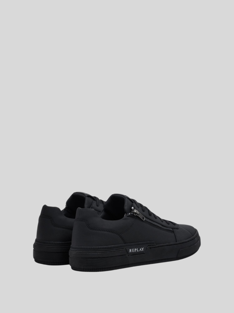 Replay Mens Raily Low Zip Sneakers In Black