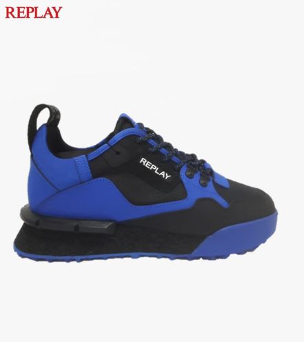Replay Mens Field Speed24 Black & Blue Sneaker