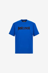 Just Cavalli 75Oahg01 Cj300 R Logo Animal T-Shirt Blue