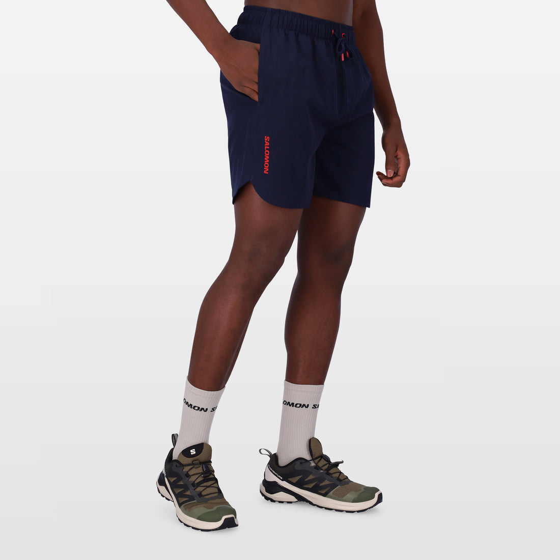 Salomon Mens Run Shorts In Navy Blazer