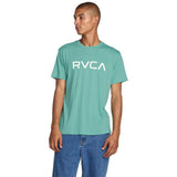 Rvca Mens Big Rvca Logo Short Sleeves T-Shirt In Bottle Green