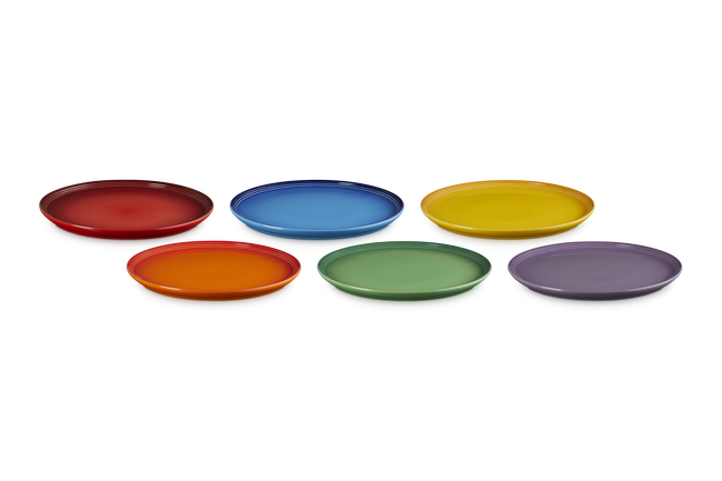 Le Creuset Rainbow Set of 6 Salad Plate In Rainbow