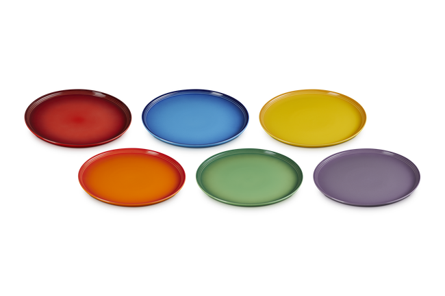 Le Creuset Rainbow Set of 6 Salad Plate In Rainbow
