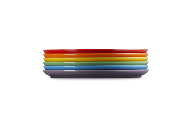Le Creuset Rainbow Set of 6 Salad Plate In Rainbow