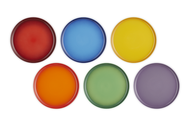 Le Creuset Rainbow Set of 6 Salad Plate In Rainbow