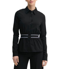 Karl Lagerfeld A1W17067 Jersey Logo Button Down Black