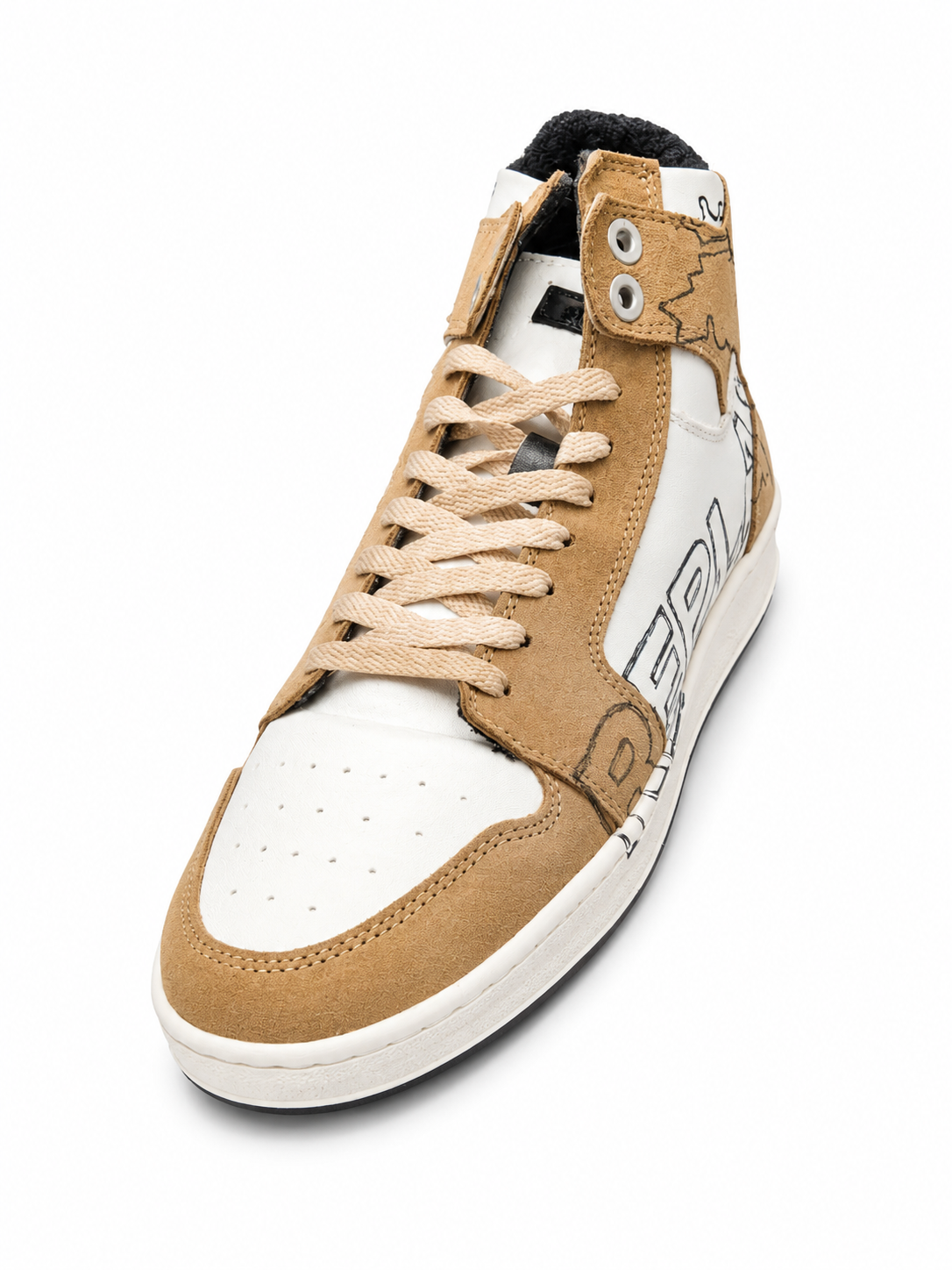 Replay Mens Century Paint Sneakers In Camel Multi