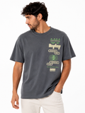 Replay Mens Neon Graphic Print In Medium Blue