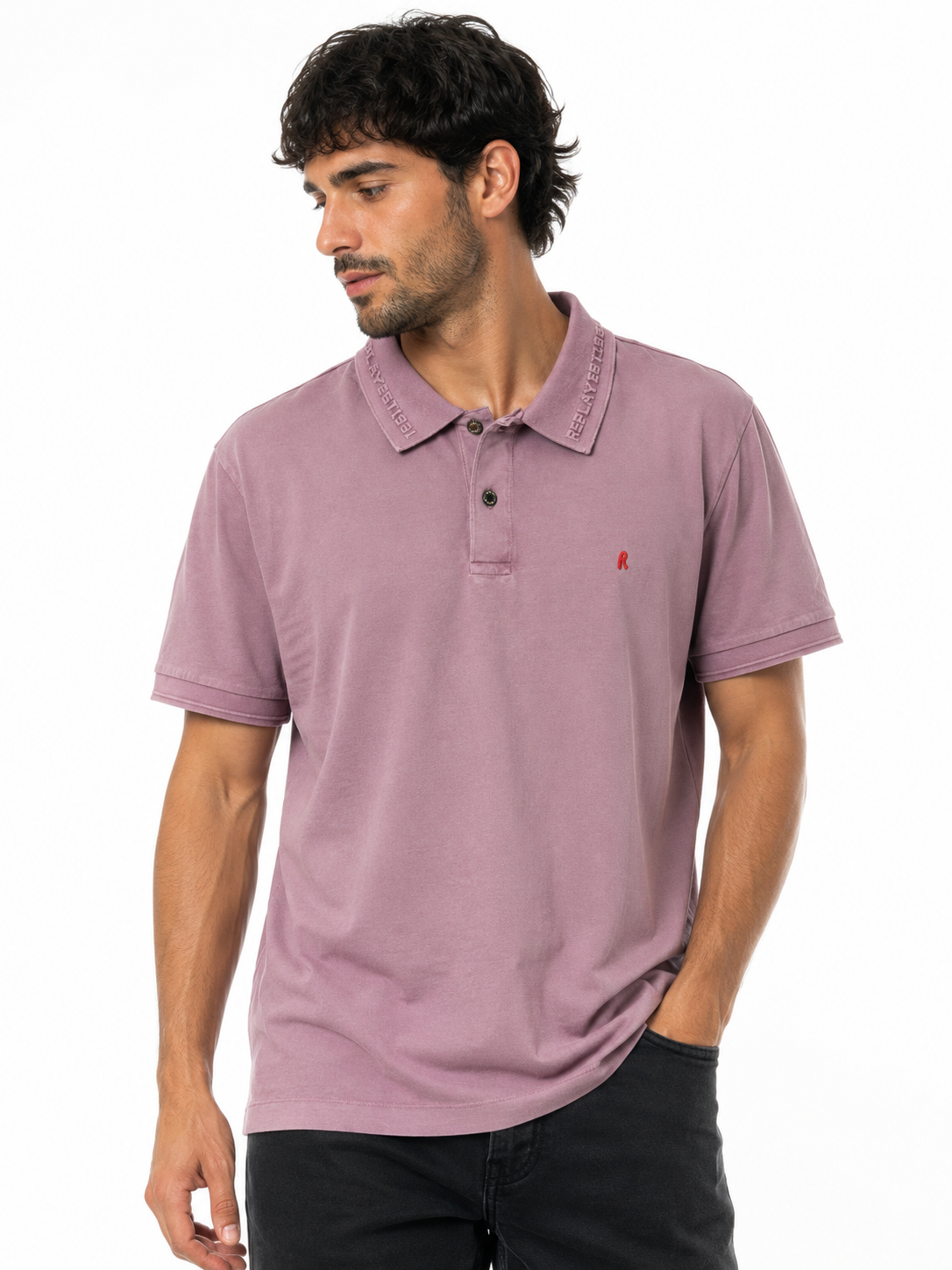 Replay Mens Polo T-Shirt In Purple