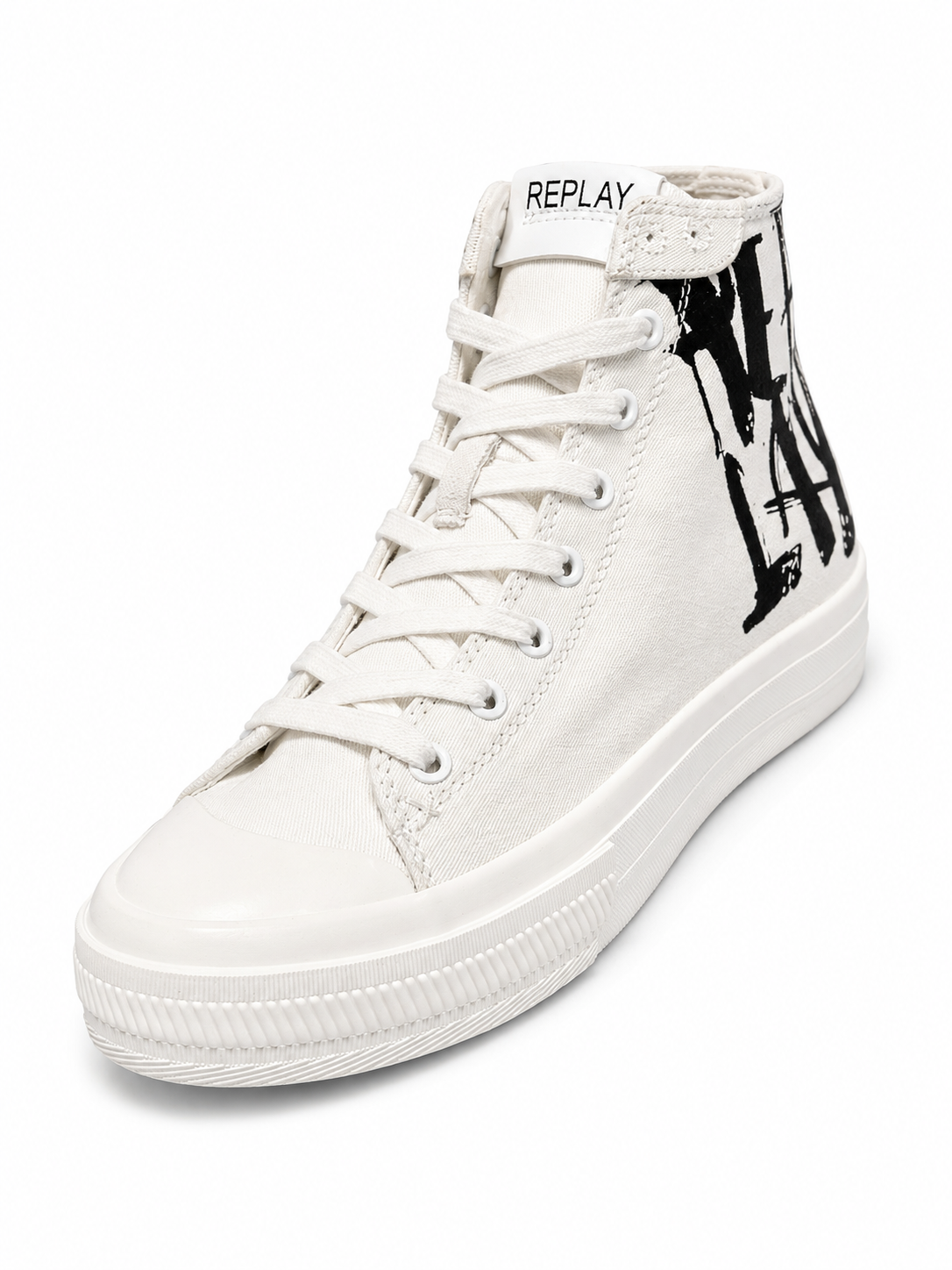 Replay Mens Snap Brush Sneakers In White