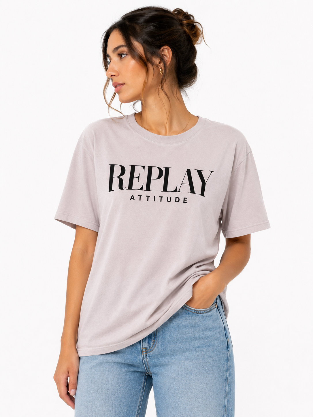 Replay Womens Classic Short Sleeves T-Shirt In Purple